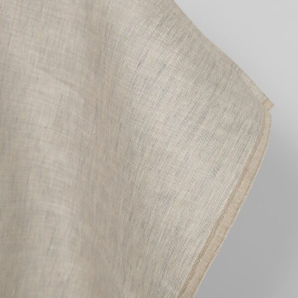 Linen cotton fabric beige grey satin double-sided, fabric edge