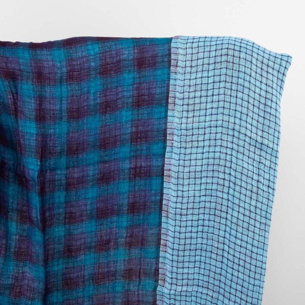 Blue and violet linen fabric