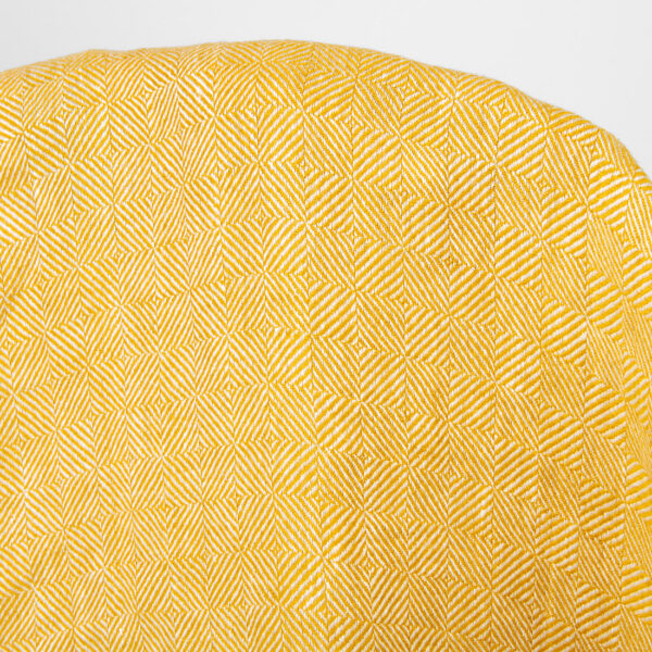 Keltainen kuviollinen toimikasruutu pellavakangas pesty - Image 2