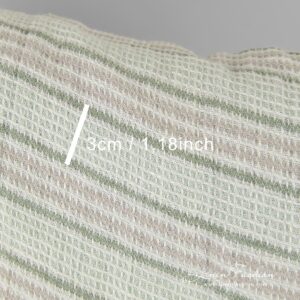 Vihreäraitainen pellavakangas vohvelikuvioinen pesty