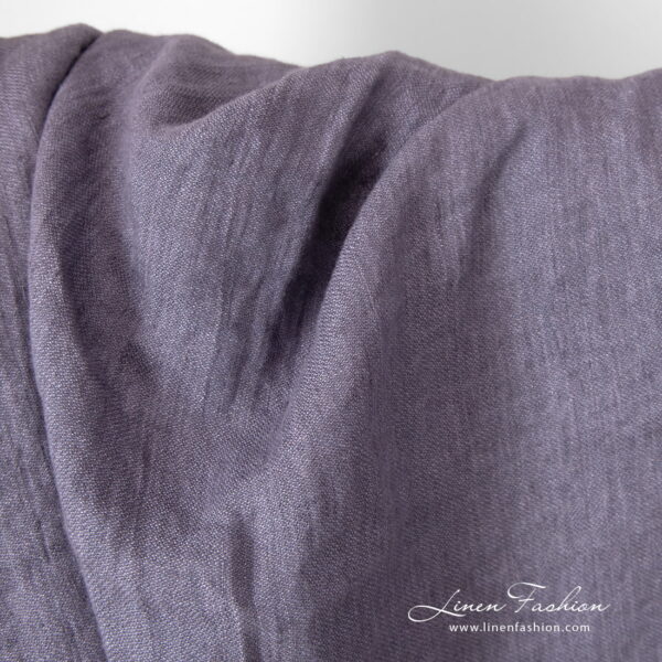 Violetti pellavasatiinikangas, pesty - Image 3