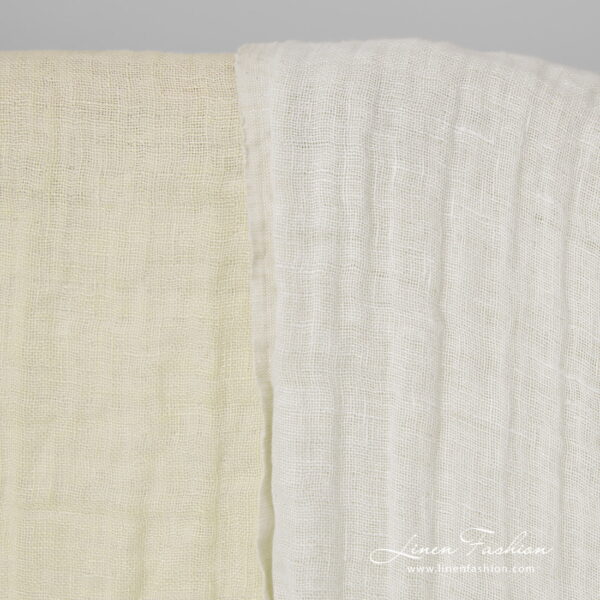 linen doublesided cream fabric, double layer.