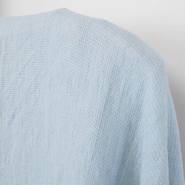 Pellavakangas vaalean harmaansininen vohveli, pesty - Image 3