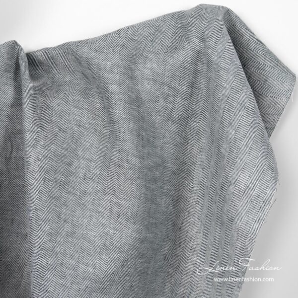 White blue herringbone fabric