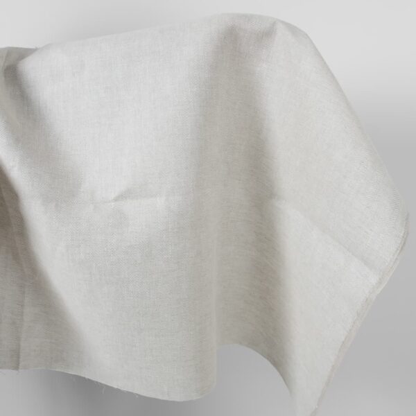 Linen fabric beige in herringbone pattern