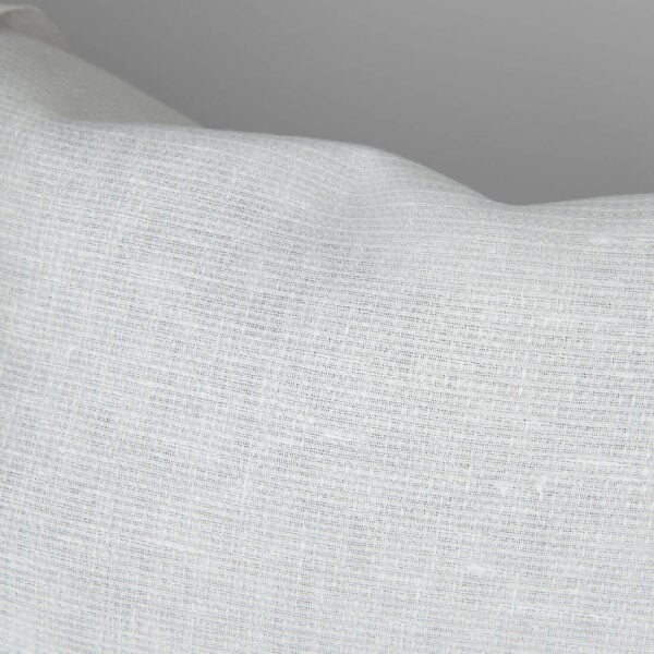 Off-white natural linen fabric in tiny check pattern