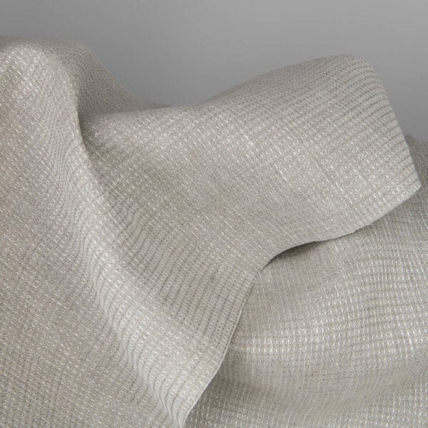 Linen fabric made from grey (natural linen) and white yarns