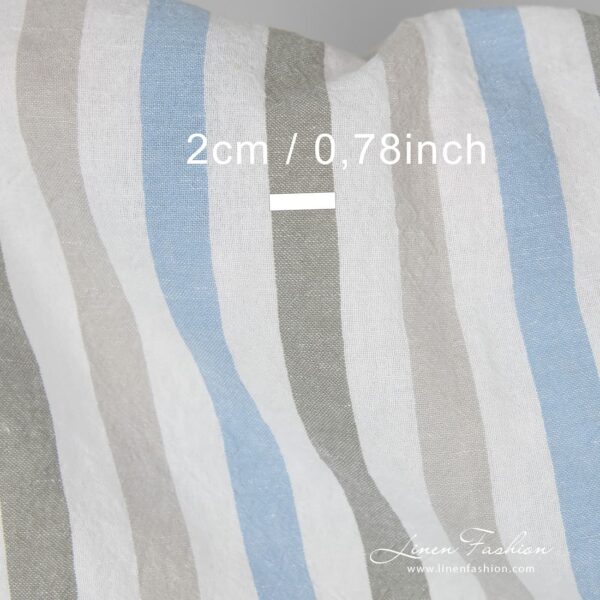 Striped linen cotton fabric.
