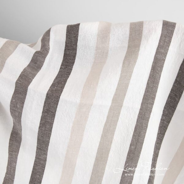 Wide linen cotton fabric with stripes
