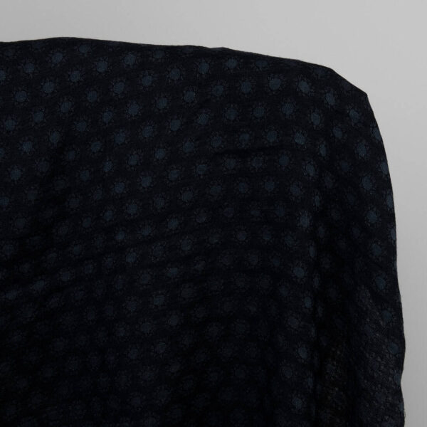 Black linen wool fabric