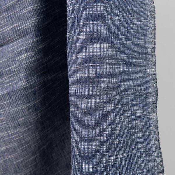 linen cotton washed blue fabric, striped