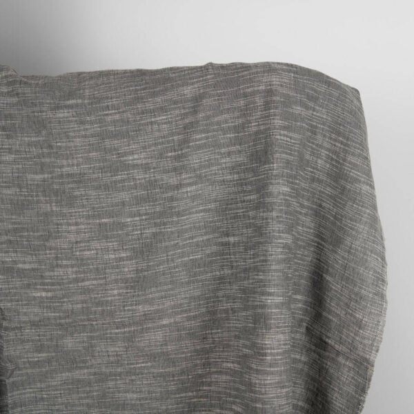 Dark grey linen blend fabric washed