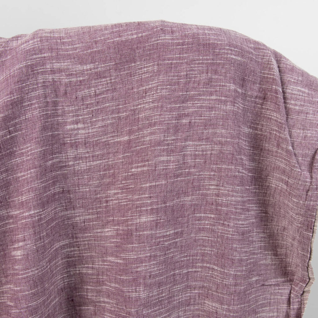 Violetti kirjava pesty kangas 2 linen cotton purple washed fabric, striped