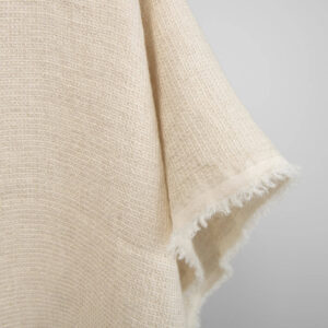 Pellava-villa pesty kangas vohveli hiekanvärinen 12 linen wool waffle sand fabric, washed