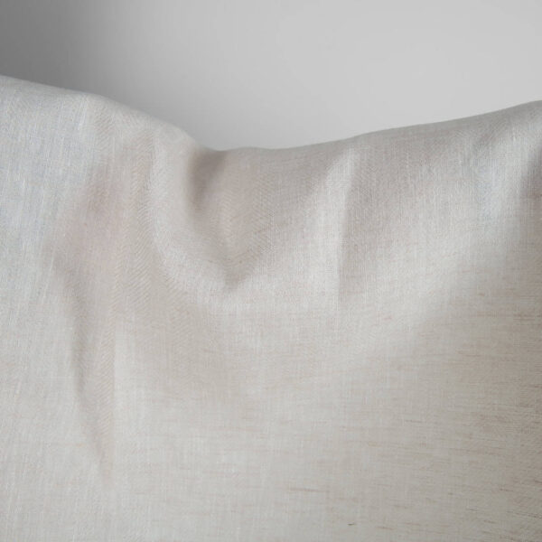 Pellavavillakangas valkoinen beige kalanruoto - Image 4