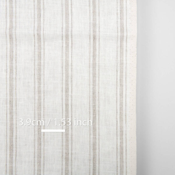 Narrow off-white linen fabric, with stripes