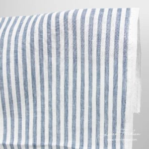 Kapea pellavakangas valkoinen deniminsinisillä raidoilla