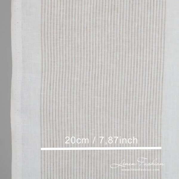 White linen fabric in stripes