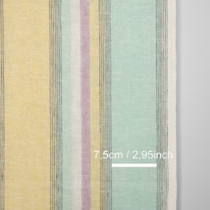 Kapea pellavakangas pastellinsävyisillä moniväriraidoilla