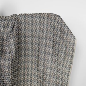 Pellavakangas, musta ja harmaa jacquard-kudottu kolmiokuvio