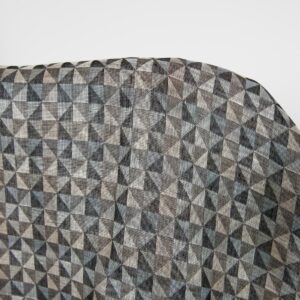 Pellavakangas, musta ja harmaa jacquard-kudottu kolmiokuvio