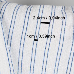 Puuvilla-hamppukangas siniraidallinen pesty