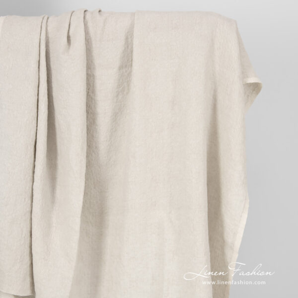 linen wool jacquard fabric, washed.