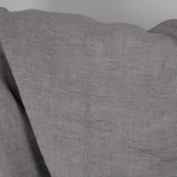 Washed linen fabric grey shades mix close up detail