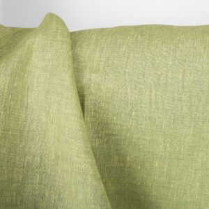 Pellavakangas vaaleankeltainen ja vihreä meleerattu