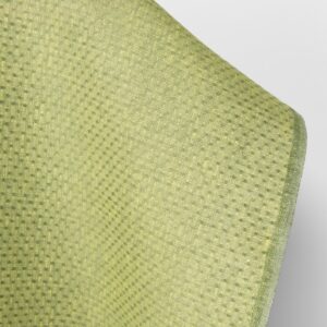 Pellavakangas vaaleankeltainen ja vihreä pallokuvioinen