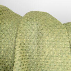 Pellavakangas vaaleankeltainen ja vihreä pallokuvioinen