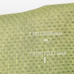 Pellavakangas vaaleankeltainen ja vihreä pallokuvioinen