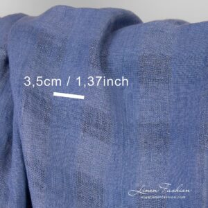 Sininen ruudullinen pesty pellavakangas