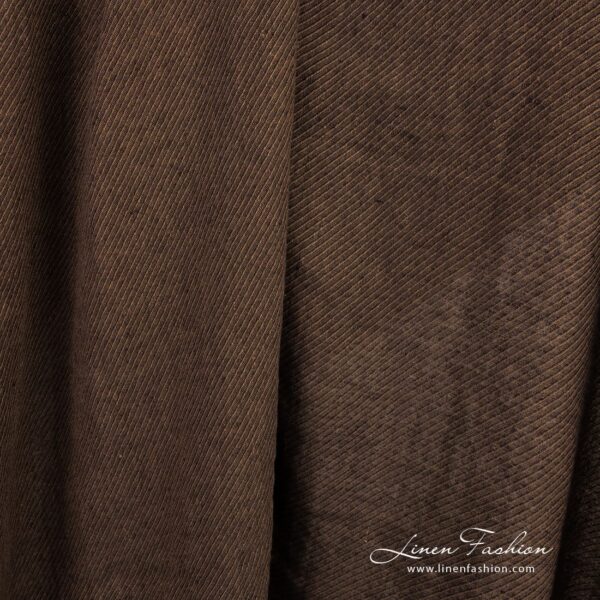 Brown linen fabric for clothes and home textile