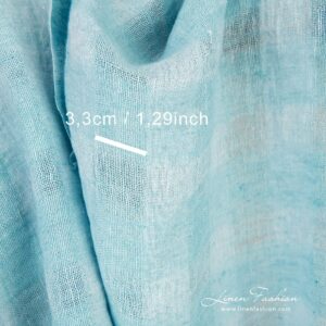 Light blue linen fabric, specially washed to increase softness