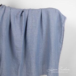 Harmaansininen pesty pellavakangas 9 Grey blue linen fabric