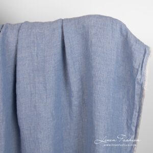 Harmaansininen pesty pellavakangas 10 Grey blue linen fabric, specially washed to increase softness