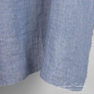 Harmaansininen pesty pellavakangas 12 Linen fabric woven from grey and blue yarns