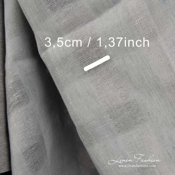 100% linen fabric in grey colour.