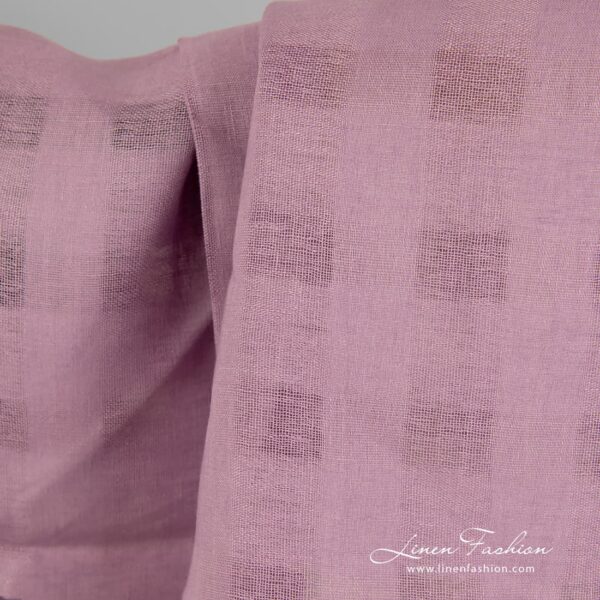 Checked lilac linen fabric.
