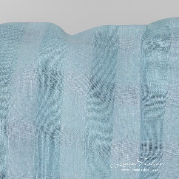Aquamarine coloured linen fabric.