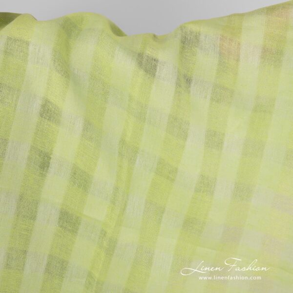 Light lime green dyed linen fabric.