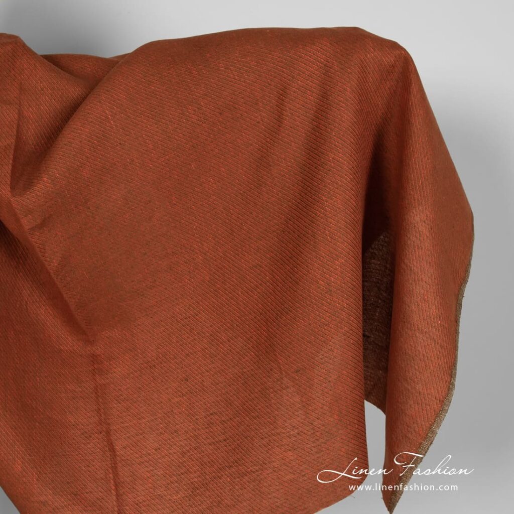 Rust orange linen fabric
