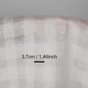 Pellavakangas optinen valkoinen läpikuultavat ruudut