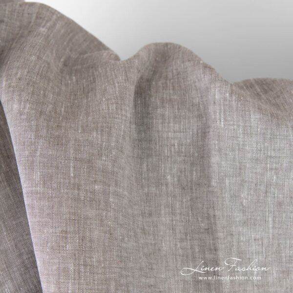Greyish brown linen fabric melange colors