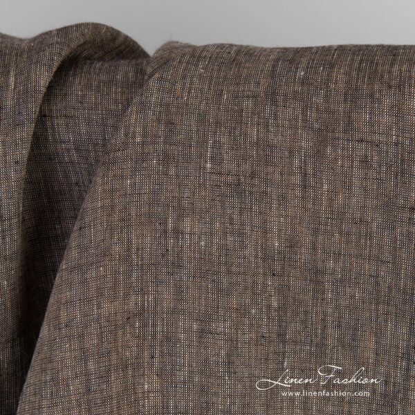 Brown 100% linen fabric