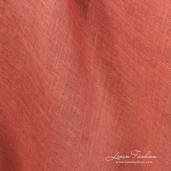 Double sided linen fabric in red.