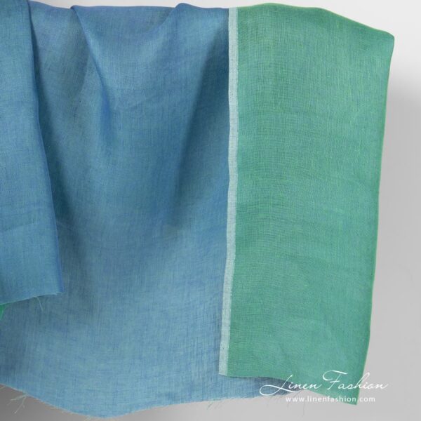 Blue-green linen fabric.