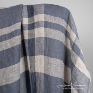 Pellavakangas harmaaraidallinen pesty 10 Linen fabric in grey stripes, specially washed to increase softness