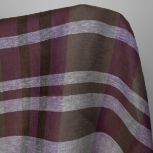Pellavakangas violetilla ja ruskealla raidalla